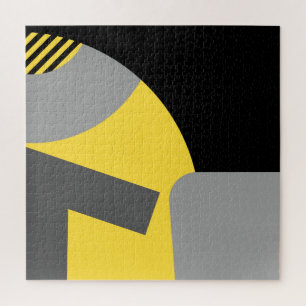 Quebra-cabeça Abstrato Geométrico cinza amarelo