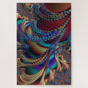 Quebra-cabeça Abstrato Holographic Fractal Alienígena Landscape