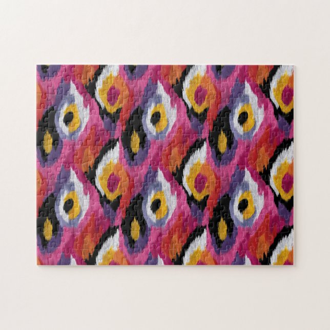 Quebra-cabeça Abstrato Ikat - Padrão Colorido (Horizontal)