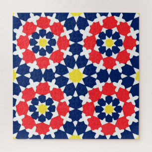 Quebra-cabeça abstrato impressão com estrelas e x-es
