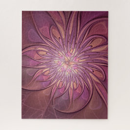 Quebra-cabeça Abstrato Modern Floral Arte Fractal Cores de Berry