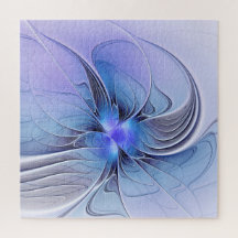 Abstrato Modern Fractal Art Lavanda Azul