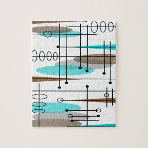 Quebra-cabeça Abstrato Moderno do século Médio da Era Atômica