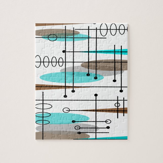 Quebra-cabeça Abstrato Moderno do século Médio da Era Atômica (Vertical)