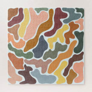 Quebra-cabeça Abstrato moderno, ilustração de tons de terra.