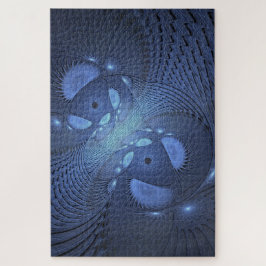 Quebra-cabeça Abstrato moderno Trendy Dusk Blue Fractal Art