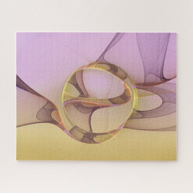 Quebra-cabeça Abstrato motiva arte frontal rosa moderna Ouro ros (Horizontal)