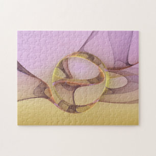 Quebra-cabeça Abstrato motiva arte frontal rosa moderna Ouro ros