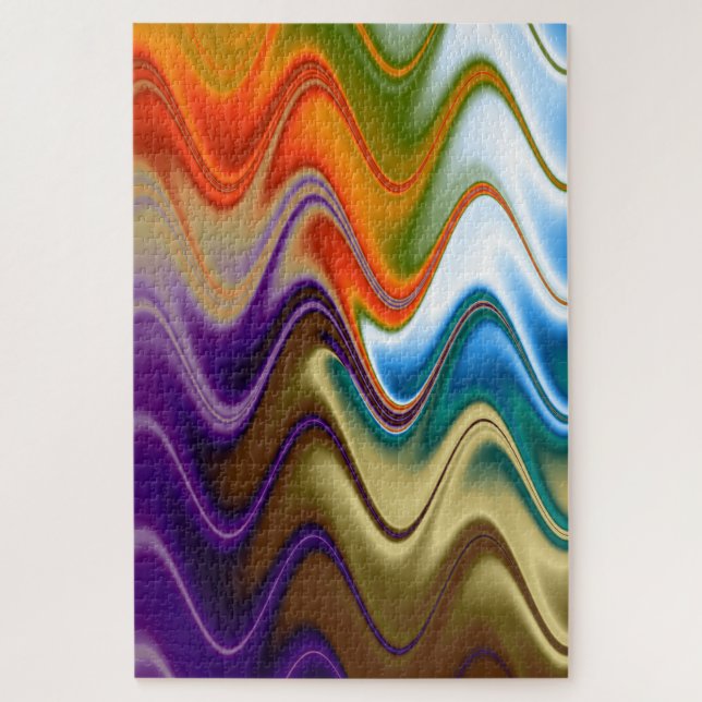 Quebra-cabeça Abstrato Multicolorido Ondulado (Vertical)