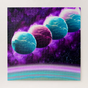 Quebra-cabeça Abstrato Mystical Purple e Turquoise Cosmos