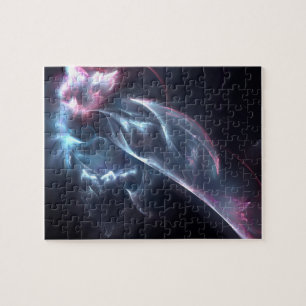 Quebra-cabeça Abstrato Nebula Azul e Púrpura