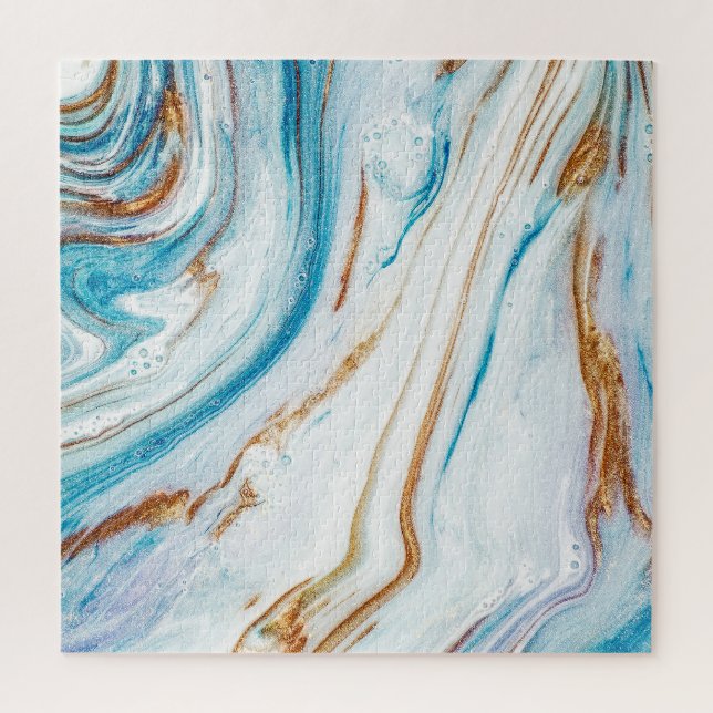 Quebra-cabeça Abstrato Ocean Luxury Marble Swirls (Vertical)