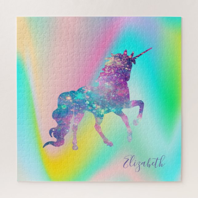 Quebra-cabeça Abstrato Ombre Unicorn Holographic (Vertical)