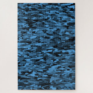 Quebra-cabeça Abstrato - Padrão Azul Preto