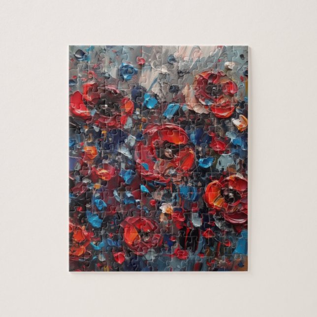 Quebra-cabeça Abstrato Poppies Pintura (Vertical)