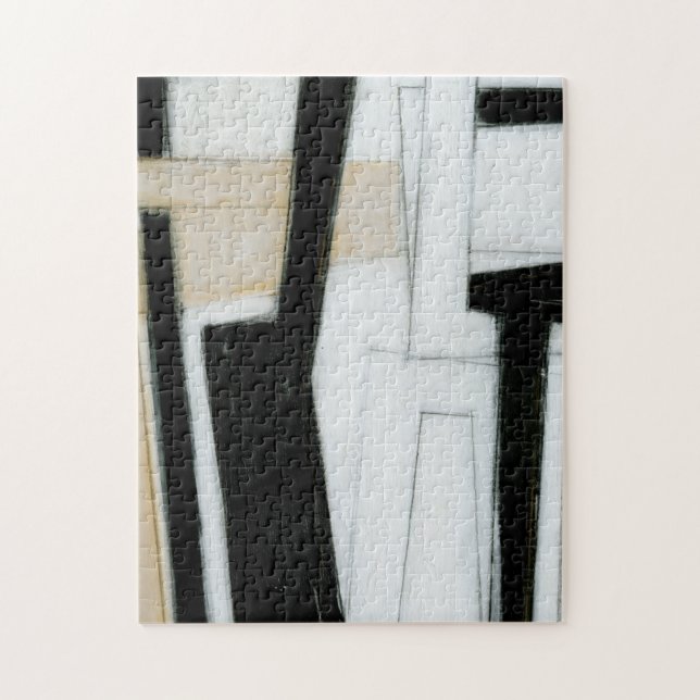 Quebra-cabeça Abstrato preto e branco (Vertical)