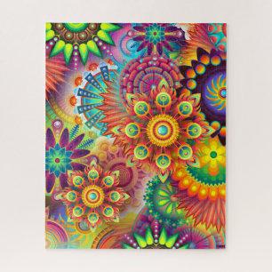 Quebra-cabeça Abstrato Psicedélico Mandalas