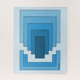Quebra-cabeça Abstrato retangular em azul