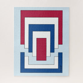 Quebra-cabeça Abstrato retângulo em vermelho, branco e azul