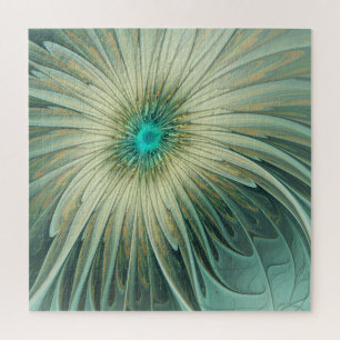Quebra-cabeça Abstrato Sage Green Fantasy Flor Arte Fractal