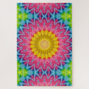 Quebra-cabeça Abstrato Tie Dye Medalhão Design