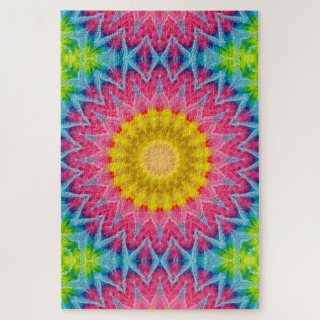 Quebra-cabeça Abstrato Tie Dye Medalhão Design (Vertical)
