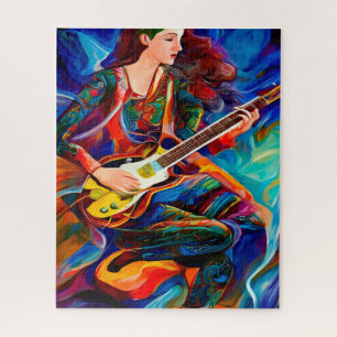 Quebra-cabeça Abstrato tocando guitarra e arte musical