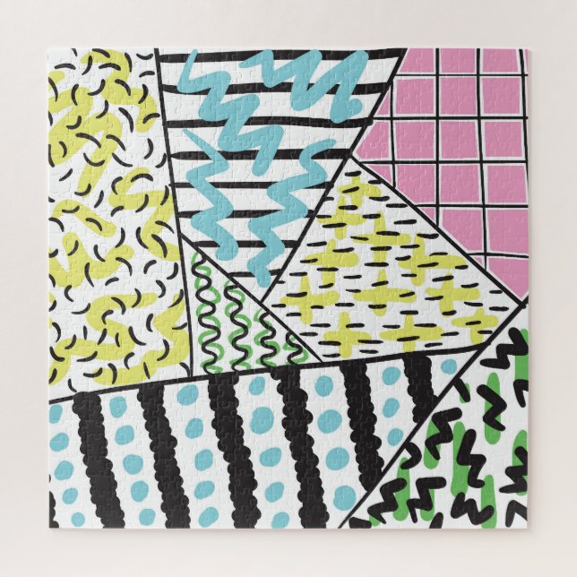 Quebra-cabeça Abstrato três: Arte de fundo desenhada à mão. (Vertical)