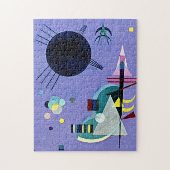 Quebra-cabeça Abstrato verde-violeta, colorido (Vertical)