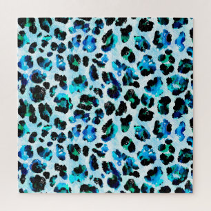 Quebra-cabeça Abstrato Watercolor Leopard Skin Patterne