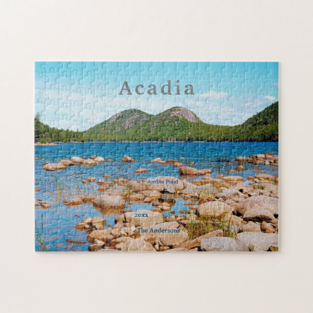 Quebra-cabeça Acadia Cinza Jordan Pond Parque Nacional Maine (Horizontal)