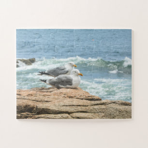 Quebra-cabeça Acadia Maine Ocean Seagulls Oversized