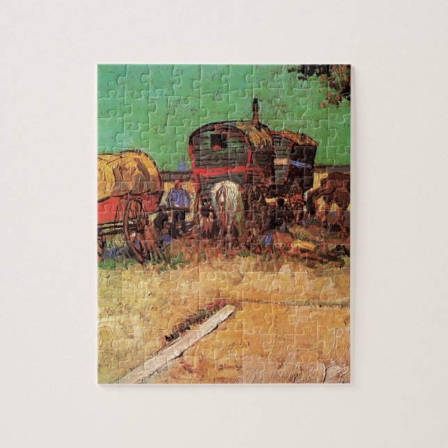 Quebra-cabeça Acampamento de Ciganos com Caravanas, Van Gogh (Vertical)