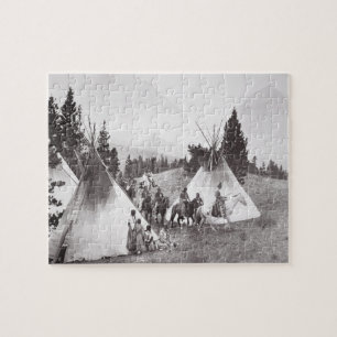 Quebra-cabeça Acampamento do Teepee do nativo americano,