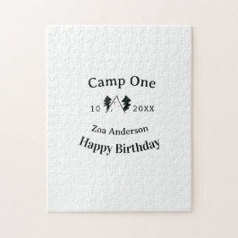 Quebra-cabeça Acampamento um feliz aniversário nome data aventur