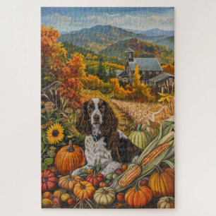 Quebra-cabeça Ação de Graças do Springer Spaniel Dog Harvest