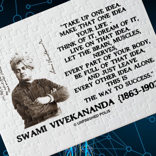 Quebra-cabeça Aceite uma ideia Faça essa ideia sua citação de vi (Inspirational jigsaw puzzle featuring words of wisdom by 19th century religious leader Vivekananda)