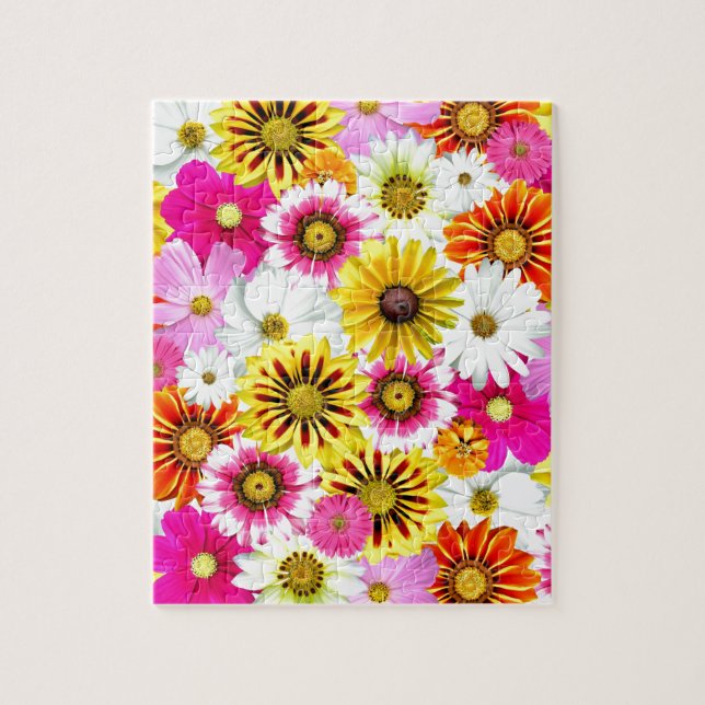 Quebra-cabeça Acessórios com padrão de flores rosa e amarelo des (Vertical)
