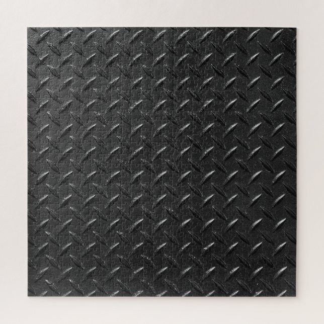 Quebra-cabeça Aço preto, textura metálica ondulada. (Vertical)