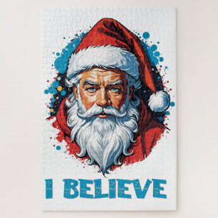 Quebra-cabeça Acredito em Santa Claus Grafite Style Design