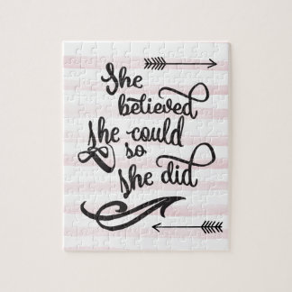 Quebra-cabeça acreditou que poderia assim que fez