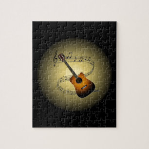 Quebra-cabeça Acústica Guitarra~ Escala Musical ~ Globo Musical 