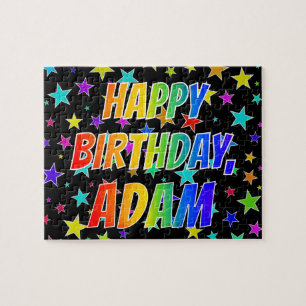 Quebra-cabeça "ADAM" Primeiro Nome, Diversão "FELIZ ANIVERSÁRI