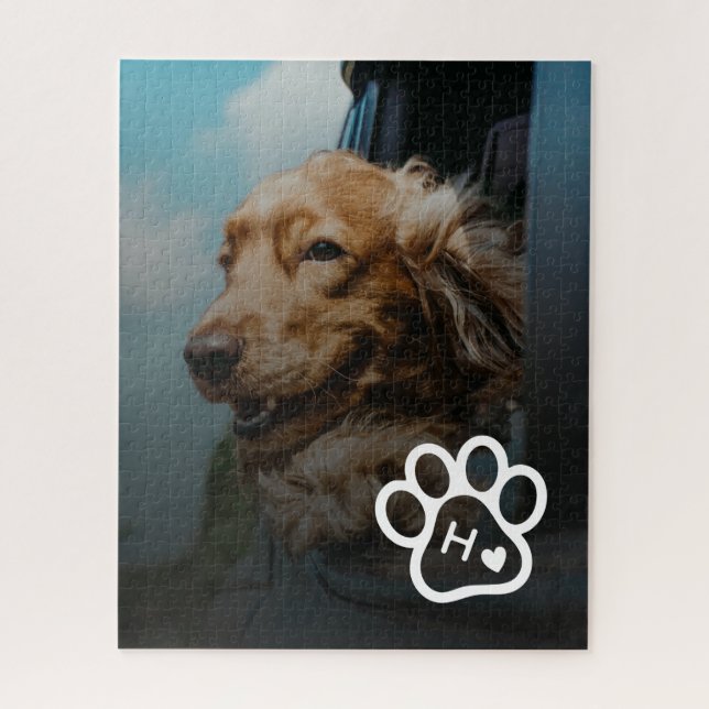 Quebra-cabeça Adicione Sua Própria Foto de Cachorro Pets Monogra (Vertical)