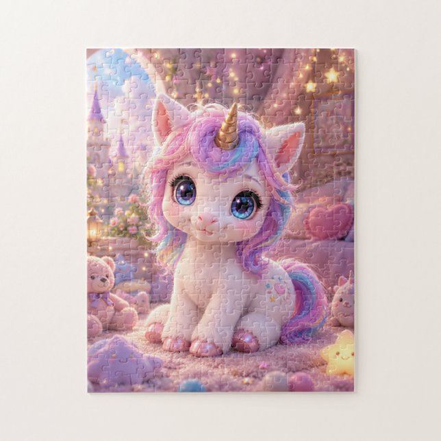 Quebra-cabeça Adorable Baby Unicorn Jigsaw Puzzle (Vertical)