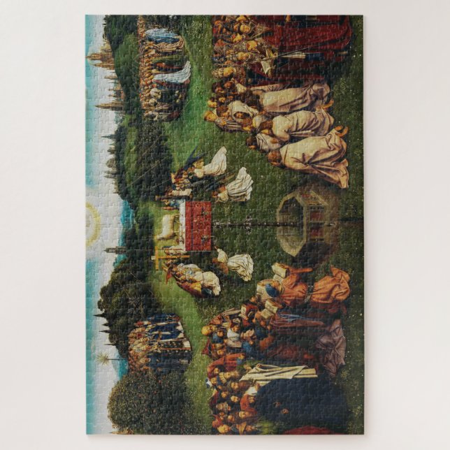 Quebra-cabeça Adoração do Cordeiro Místico de Jan van Eyck (Vertical)