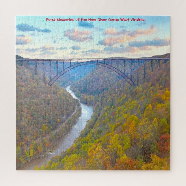 Quebra-cabeça Adoramos New River Gorge West Virginia. Quebra-cab (Vertical)