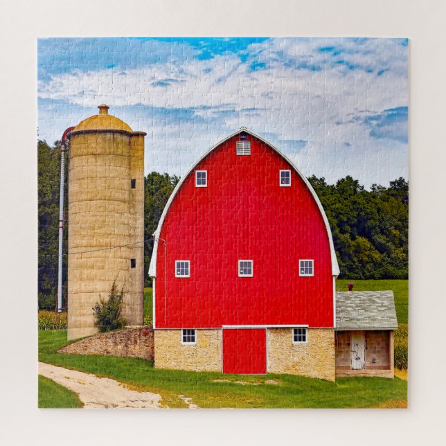 Quebra-cabeça Adoramos o Velho Barns em Wisconsin. (Vertical)