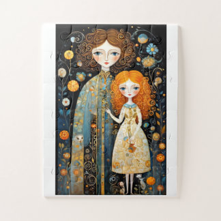 Quebra-cabeça Adoráveis personagens de conto de fadas num mundo