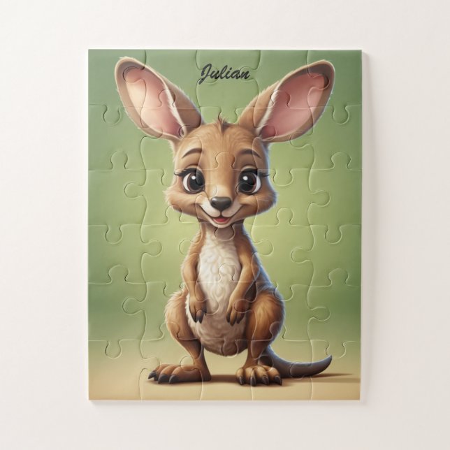 Quebra-cabeça Adorável bebê canguru personalizado (Vertical)